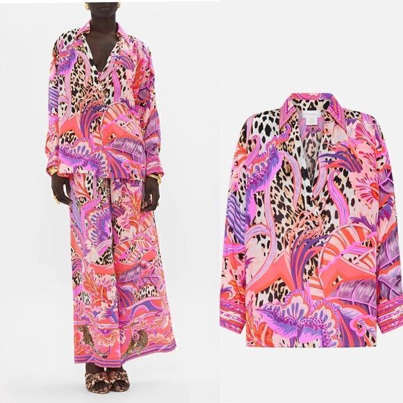 NWT Camilla Wing Collar Blouse Viola Vintage - Picture 1 of 13